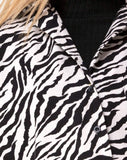 Fresia Mini Dress in 90's Zebra Black and White