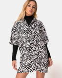 Fresia Mini Dress in 90's Zebra Black and White