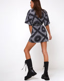 Fresia Shirt Dress in Bandana Black Placement