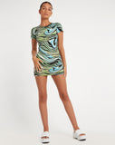 image of Freya Mini Dress in Warped Zebra Blue