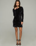 Gabby Dress in Oil Iridescent Sequin