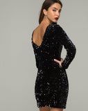 Gabby Dress in Oil Iridescent Sequin