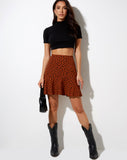 Gaelle Mini Skirt in Dainty Daisy Bombay Brown