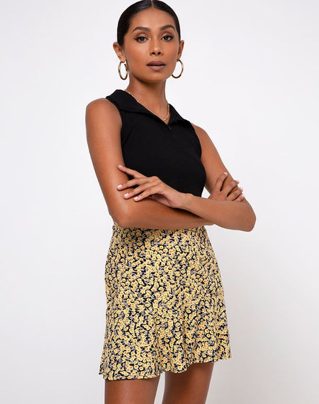 Sheny Mini Skirt in Spring Fling Floral Black