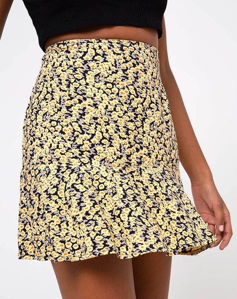 Gaelle Skirt in Mini Bloom Yellow