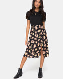 Gamaris Midi Skirt in Antique Rose Black