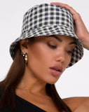 Bucket Hat in Gingham Cream