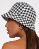 Bucket Hat in Gingham Cream