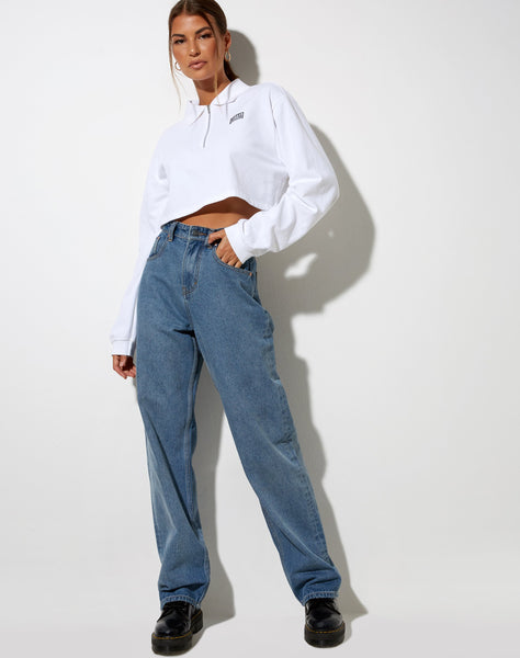 Gandi Crop Top in White with Motel Work Clothing Label