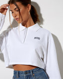 Gandi Crop Top in White with Motel Work Clothing Label