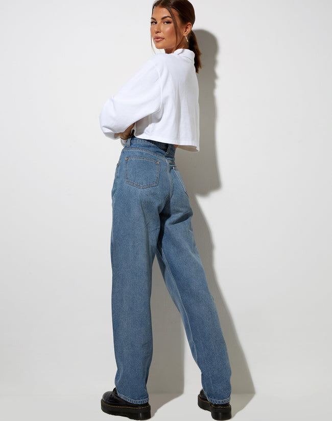 Gandi Crop Top in White with Motel Work Clothing Label