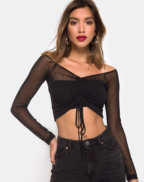 Ganida Crop Top in Black