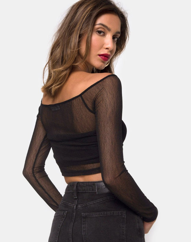 Ganida Crop Top in Black