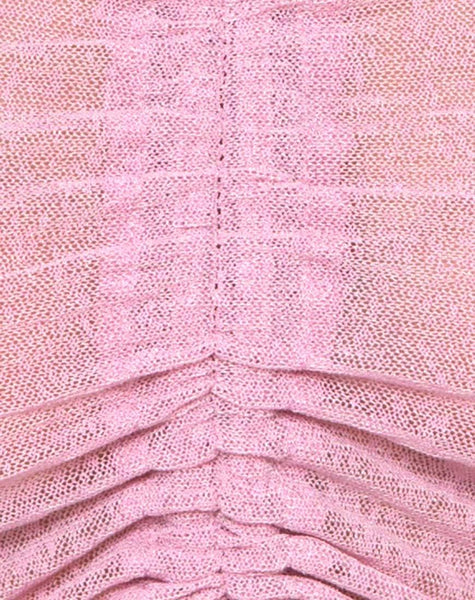 Ganida Crop Top in Sheer Knit Blush