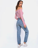 Ganida Crop Top in Sheer Knit Blush