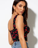 Image of Glarina Vest Top in Cherries Black