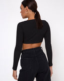 Gato Crop Top in Rib Black