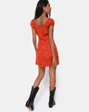 Gaval Mini Dress in Satin Rose Rust