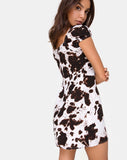 Gaval Mini Dress in Cow Hide Brown and White