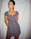 Image of Gaval Mini Dress in Ditsy Rose Black