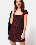 Gaval Mini Dress in Dotty Rose Black