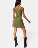 Gaval Mini Dress in Satin Cheetah Khaki