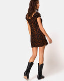 Gaval Mini Dress in Oversized Jaguar Brown