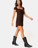 Gaval Mini Dress in Oversized Jaguar Brown