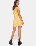 Gaval Mini Dress in Rose Bunch Yellow