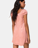 Gaval Mini Dress in Satin Cheetah Dusty Pink