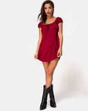 Gaval Mini Dress in Satin Cheetah Raspberry