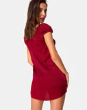 Gaval Mini Dress in Satin Cheetah Raspberry