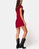 Gaval Mini Dress in Satin Cheetah Raspberry