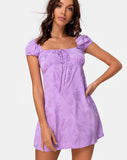 Gaval Mini Dress in Satin Rose Lilac