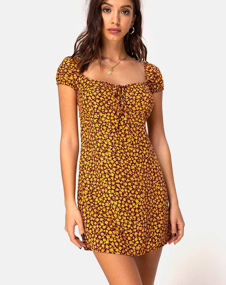 Elara Tea Dress in Leopard