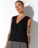 image of Gavan Vest in Tailoring Black