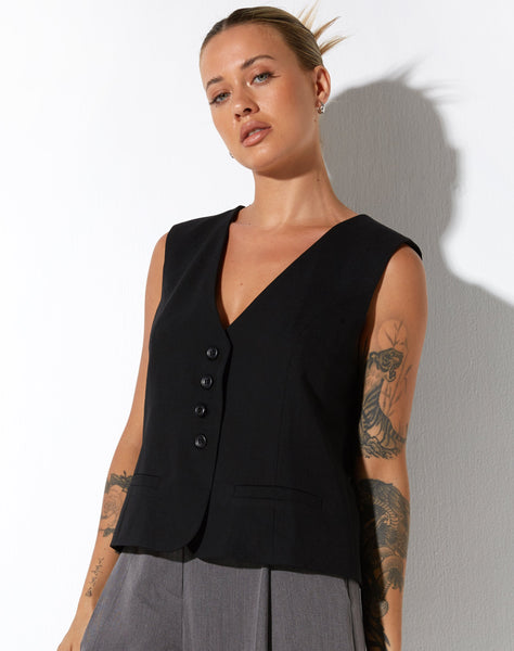 image of Gavan Vest in Tailoring Black