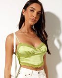 Image of Gemlou Cami Top in Satin Lime Green