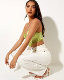 Image of Gemlou Cami Top in Satin Lime Green