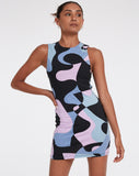 image of Genul Mini Dress in Abstract Purple