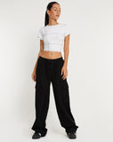 IMAGE OF Geona Wide Leg Cargo Trouser in Black