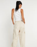 image of Geona Wide Leg Cargo Trouser in Ecru