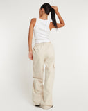 image of Geona Wide Leg Cargo Trouser in Ecru