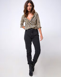 Giam Wrap top in Cheetah