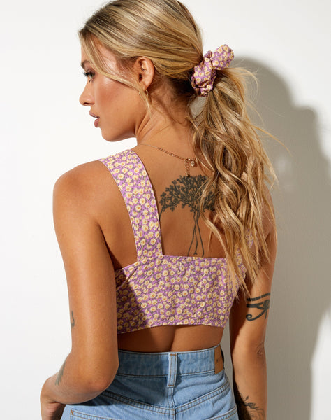 Image of Gilda Crop Top in Flower Fun Lilac Lemon