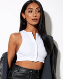 Image of Gilly Crop Top in Rib White