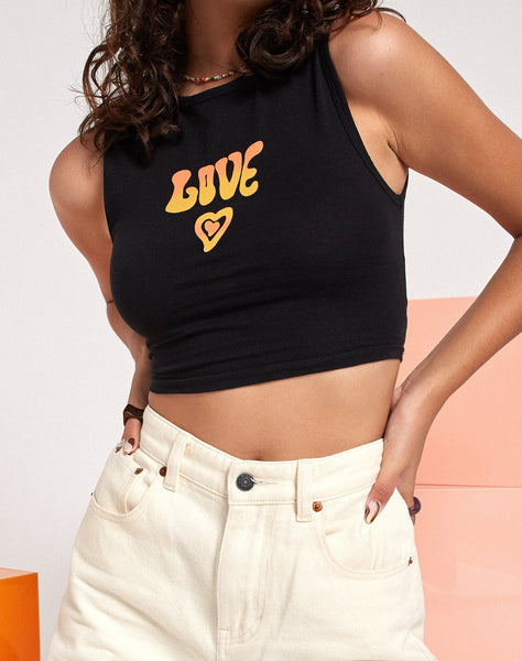 Image of Gimon Crop Top in Black Love