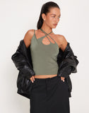 Image of Giola Crop Top in Khaki