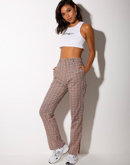 Sakila Trouser in Brown Check