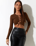 Gisy Crop Top in Cocoa Brown